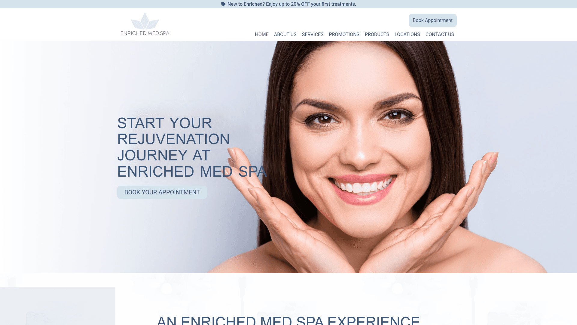Enriched Med Spa homepage
